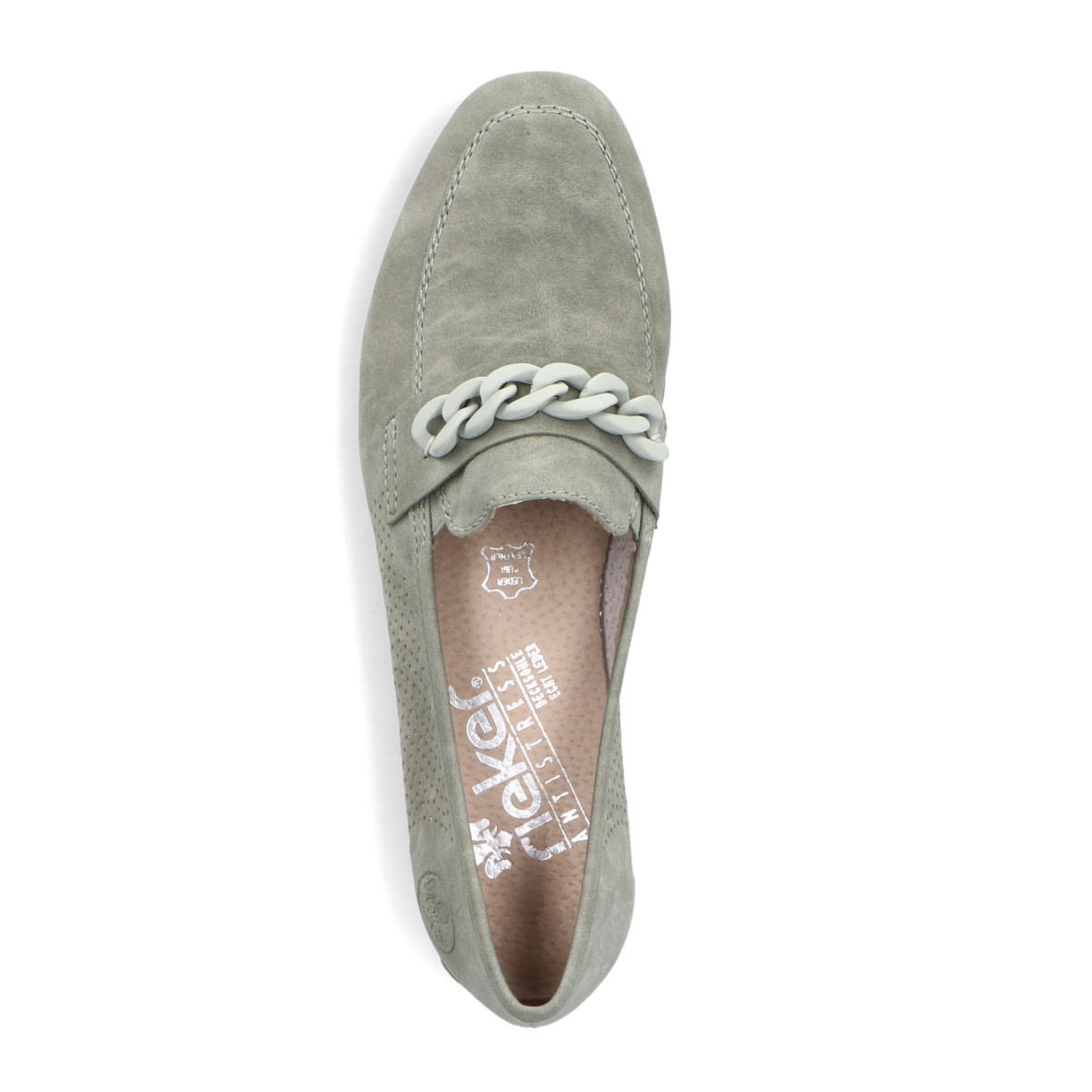 detail Dámské mokasíny RIEKER 51761-52 zelená S3