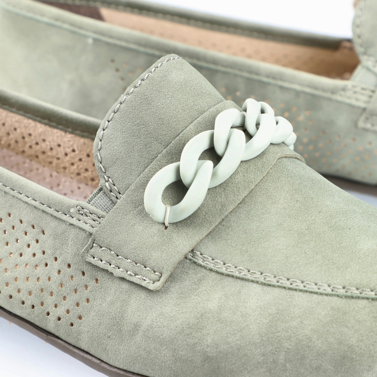 detail Dámské mokasíny RIEKER 51761-52 zelená S3