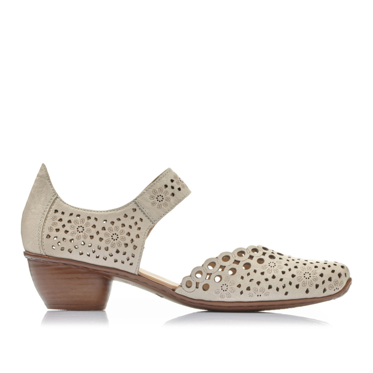 detail Dámske lodičky RIEKER 43753-60 béžová S6