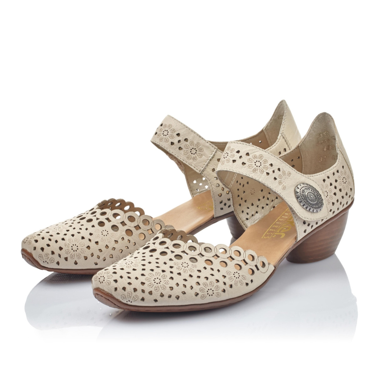 detail Dámske lodičky RIEKER 43753-60 béžová S6