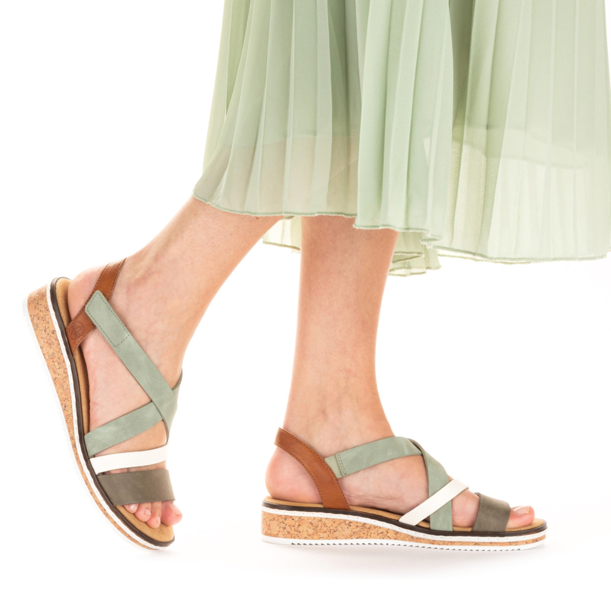 detail Dámské sandály RIEKER V3663-52 zelená S3