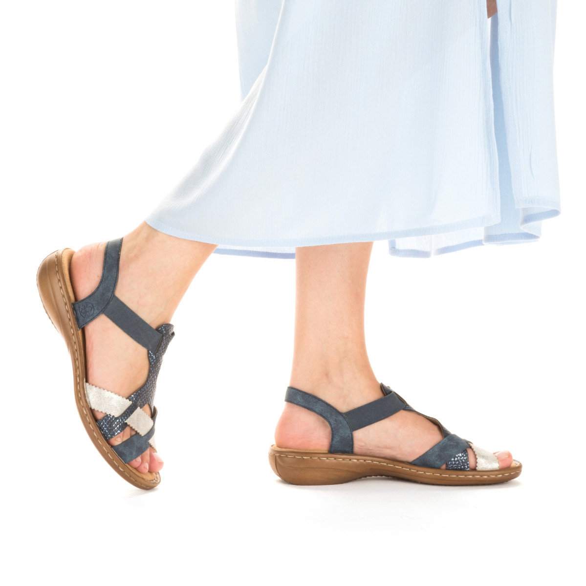 detail Dámské sandály RIEKER 60879-14 modrá S3