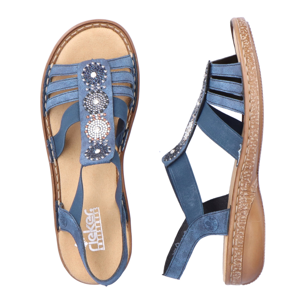 detail Dámské sandály RIEKER 628G9-16 modrá S5