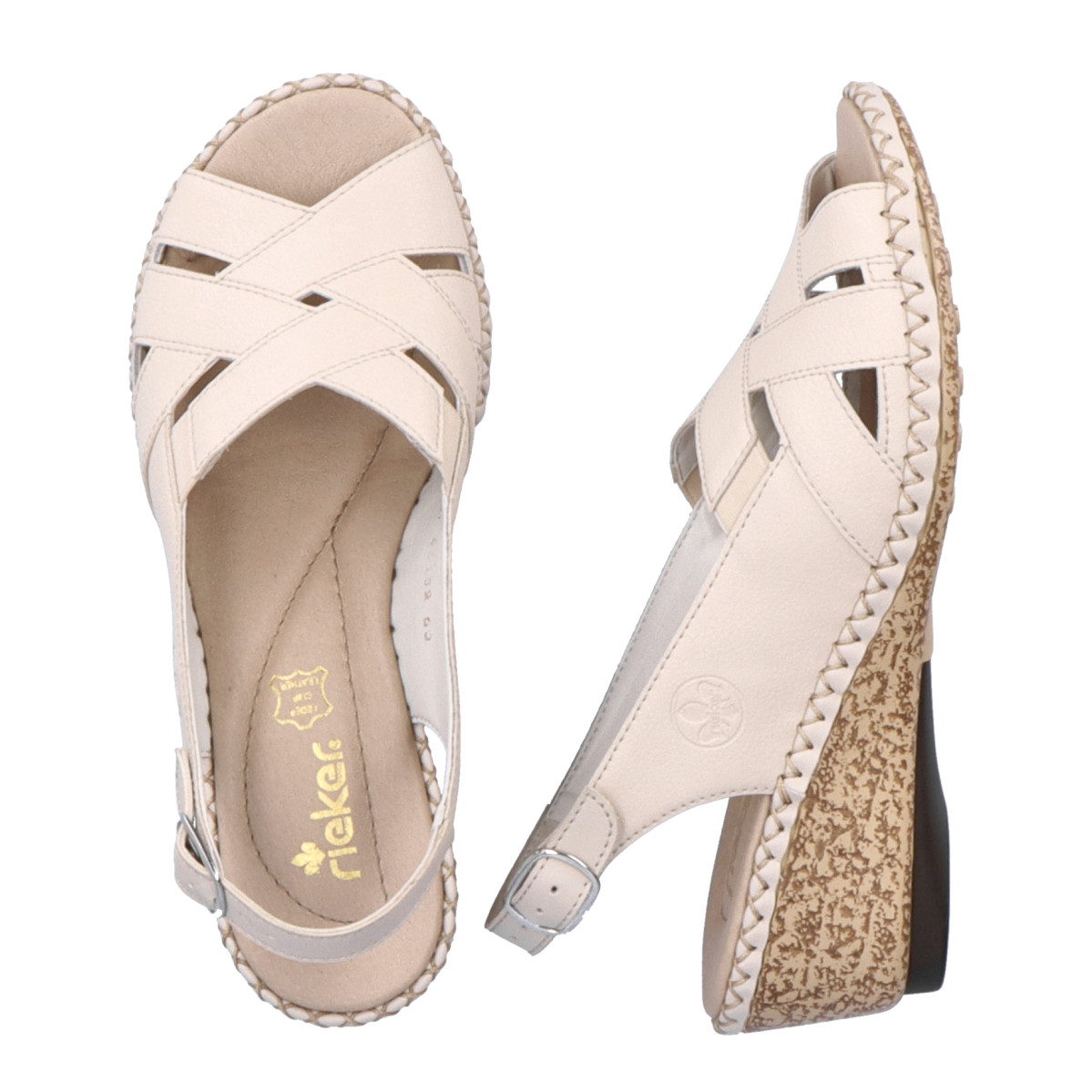detail Dámské sandály RIEKER 66189-60 béžová S5