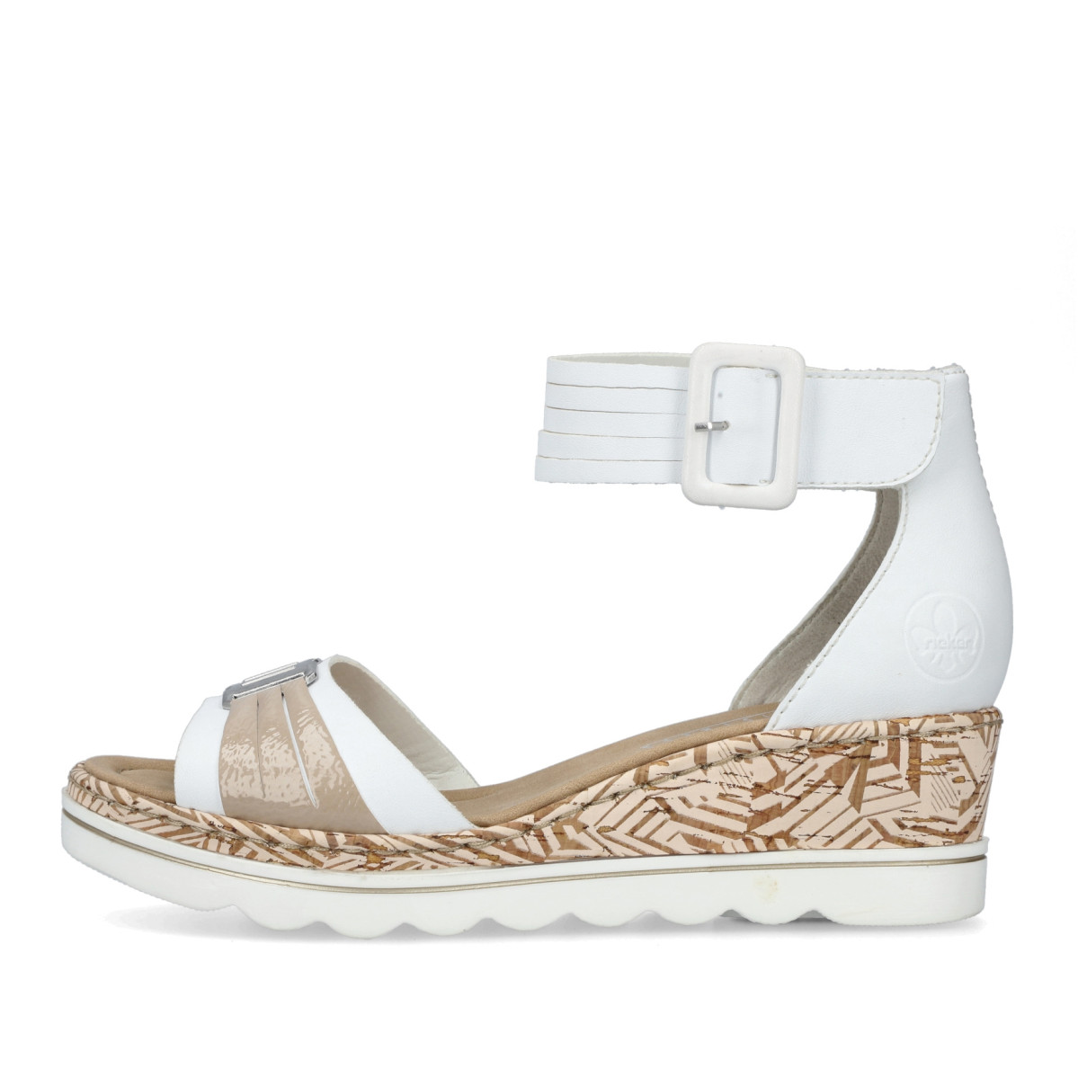 detail Dámské sandály RIEKER 67191-80 bílá S4