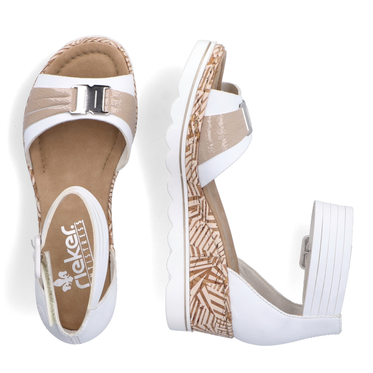 detail Dámské sandály RIEKER 67191-80 bílá S4