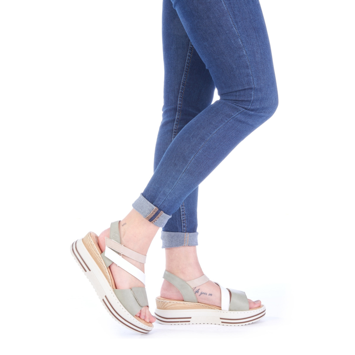 detail Dámské sandály RIEKER V1654-52 zelená S3