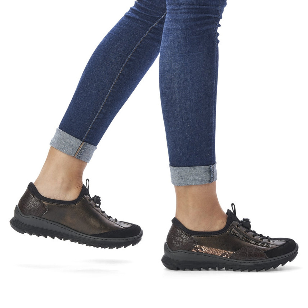 detail Dámské polobotky RIEKER RIE-10101558-W1 hnědá