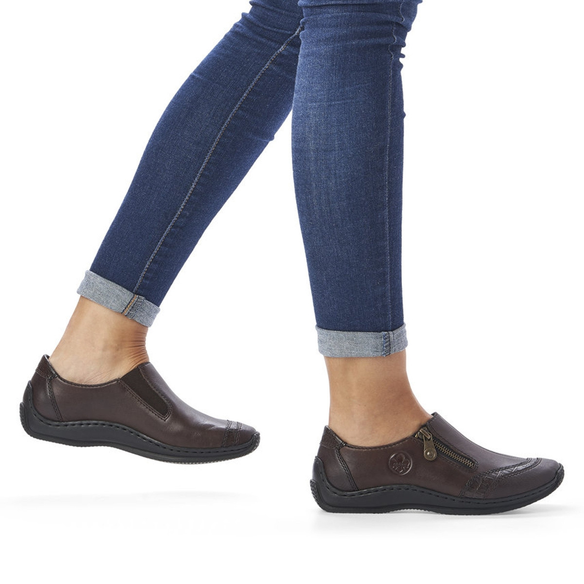 detail Dámské mokasíny RIEKER RIE-10101688-W1 hnědá