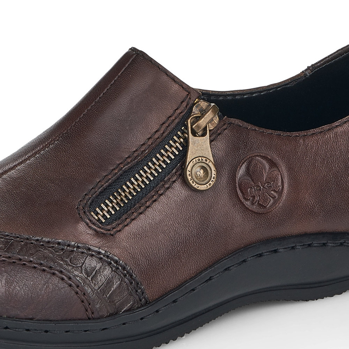 detail Dámské mokasíny RIEKER RIE-10101688-W1 hnědá