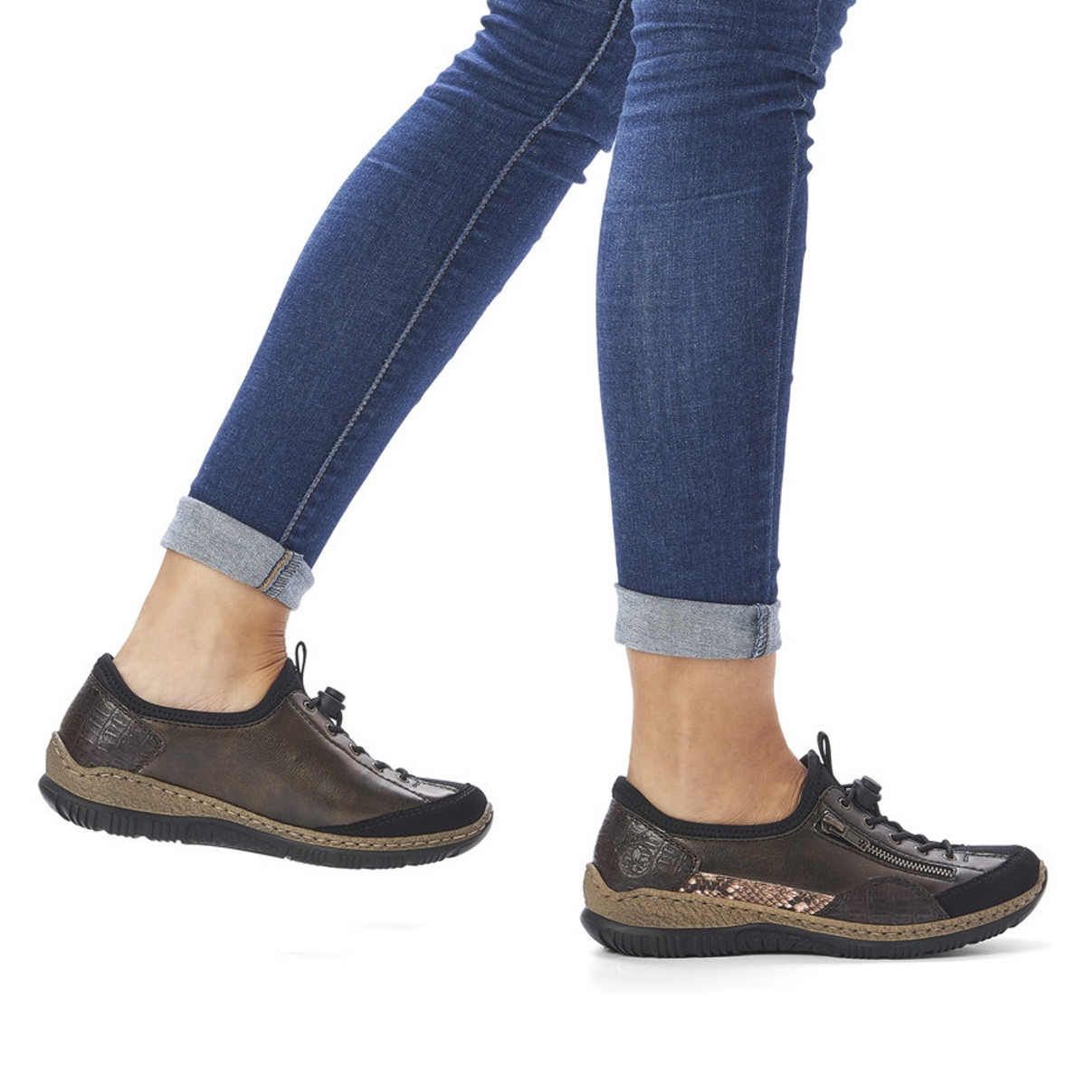 detail Dámské tenisky RIEKER RIE-10101703-W2 hnědá