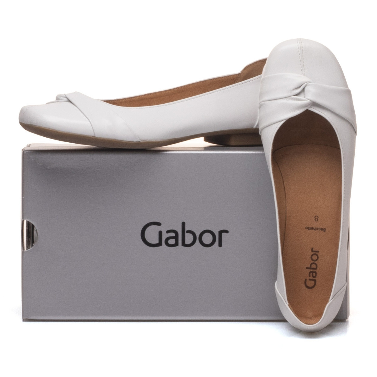 detail Dámské bílé baleríny GABOR 04.111.21 WEISS