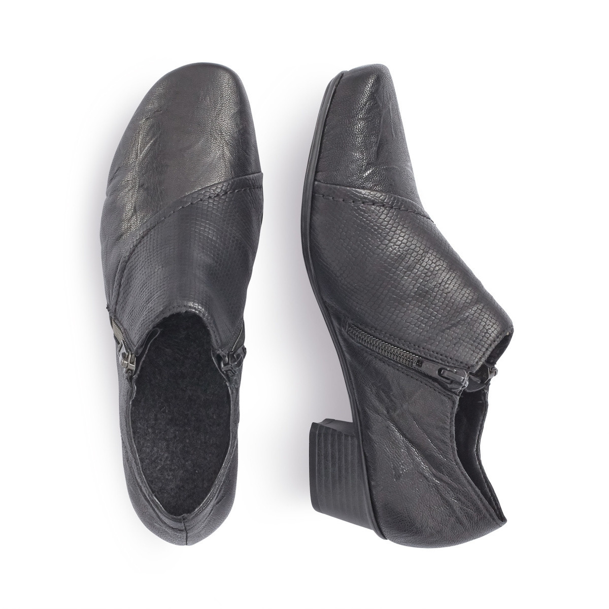 detail Dámské nadměrné mokasíny RIEKER 53851-00 SCHWARZ H/W 9