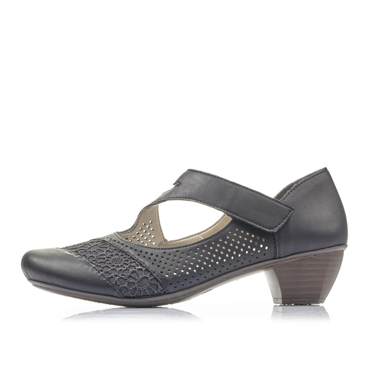 detail Dámske poltopánky RIEKER 41743-00 čierna S1