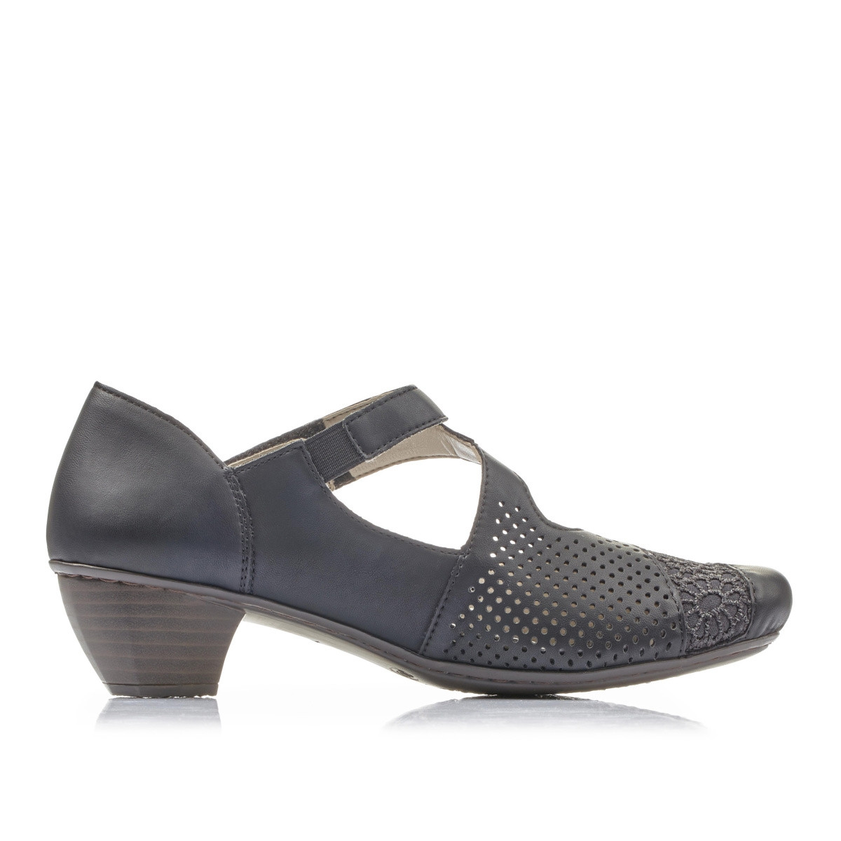 detail Dámske poltopánky RIEKER 41743-00 čierna S1