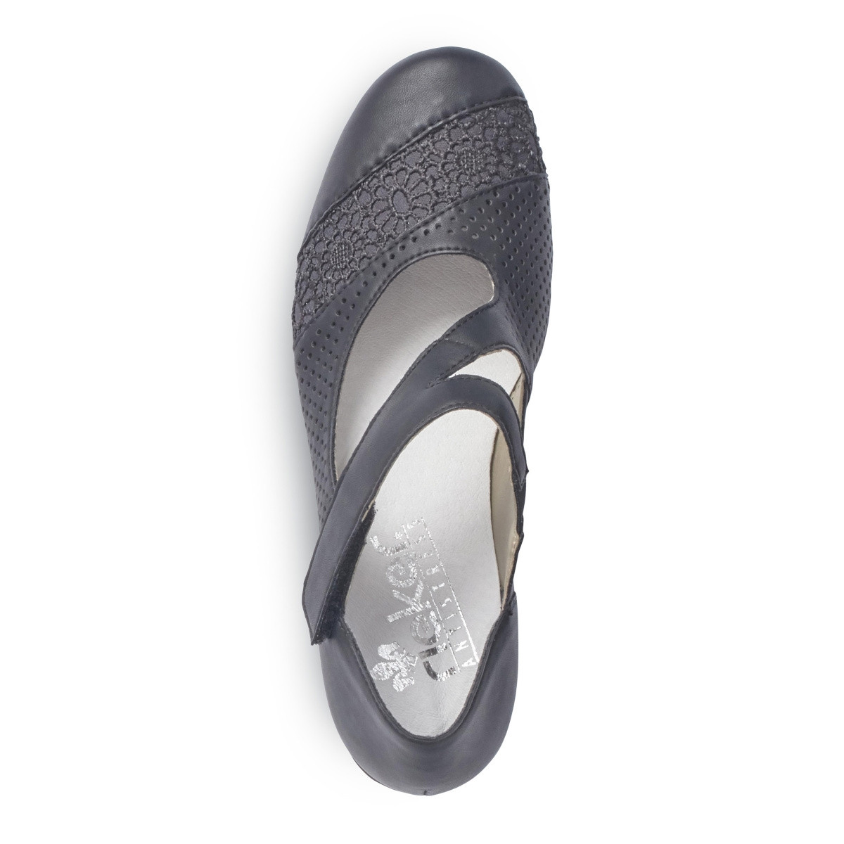 detail Dámske poltopánky RIEKER 41743-00 čierna S1