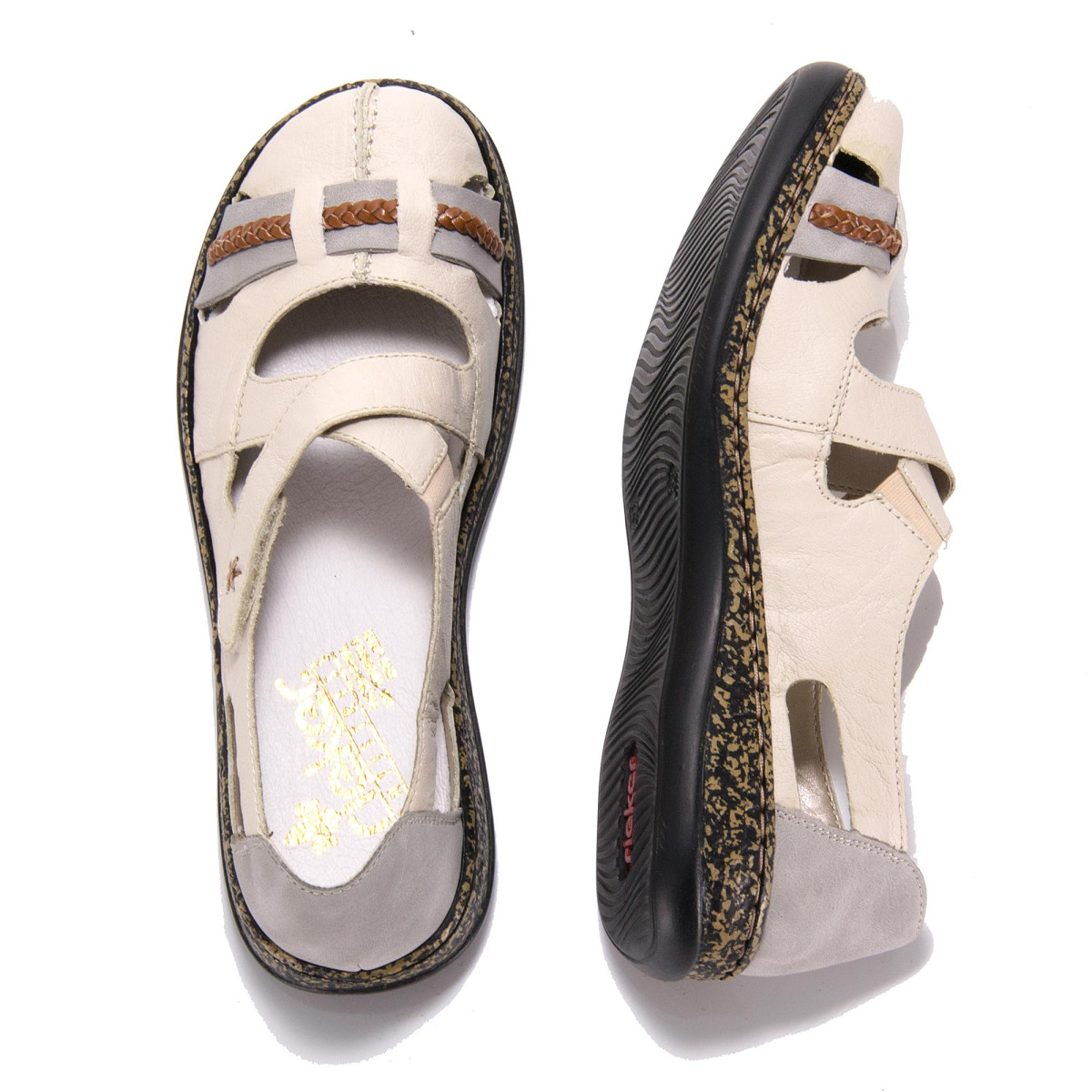 detail Dámské mokasíny RIEKER RIE-1016511-S9 béžová