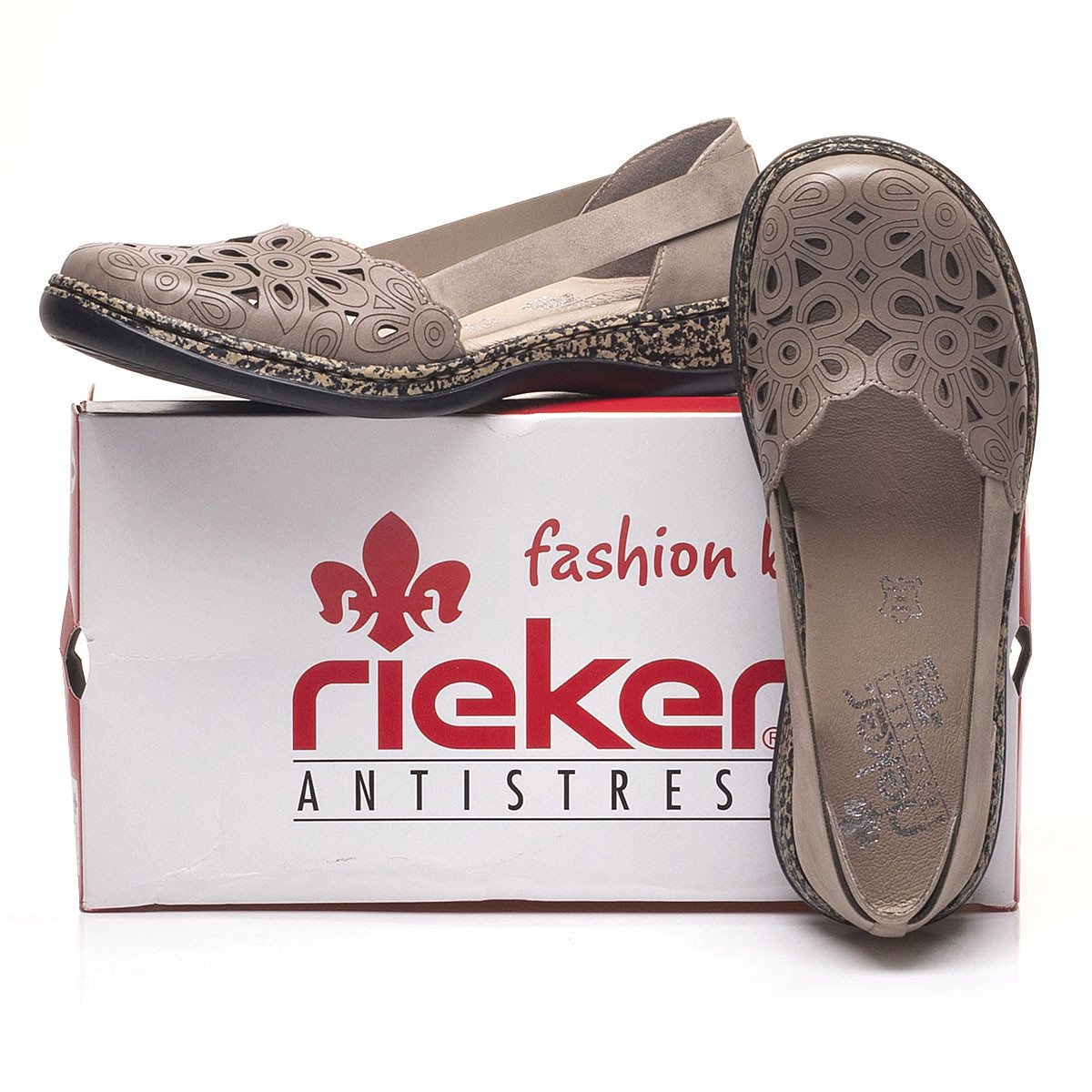 detail Dámské polobotky RIEKER 46395-64 BEIGE S0