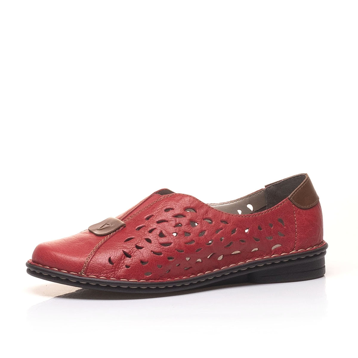 detail Dámské mokasíny RIEKER 48451-33 červená S1
