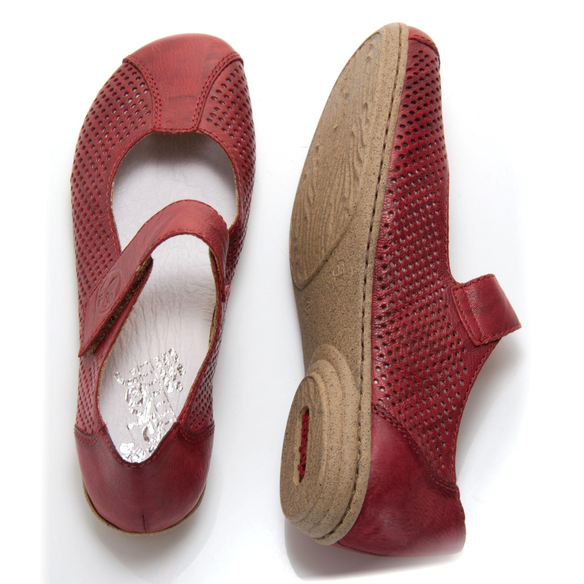 detail Dámské mokasíny RIEKER RIE-1016540-S0 červená