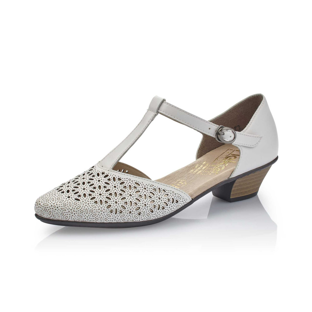 detail Dámské bílé lodičky RIEKER 58056-80 WEISS F/S 9