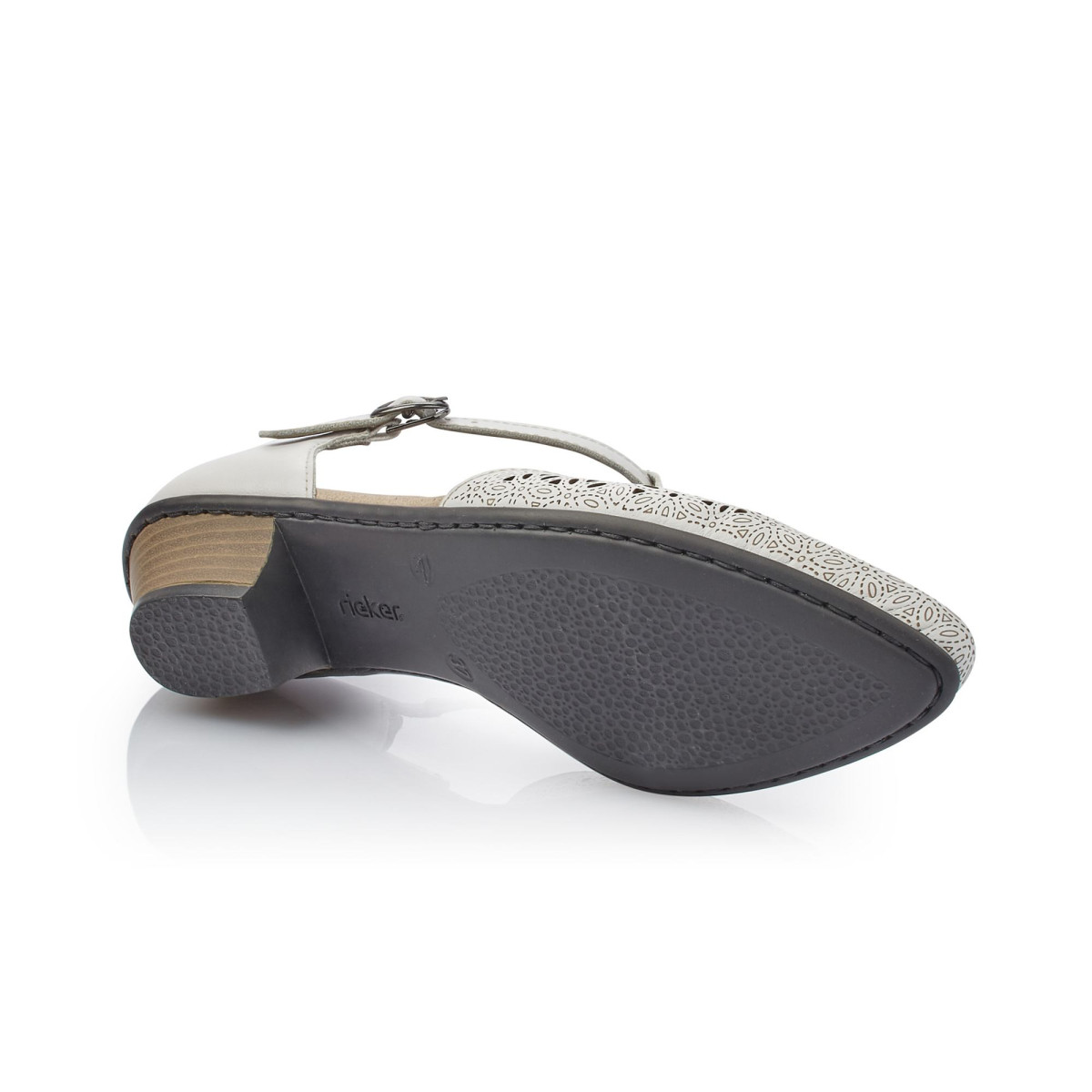 detail Dámské bílé lodičky RIEKER 58056-80 WEISS F/S 9