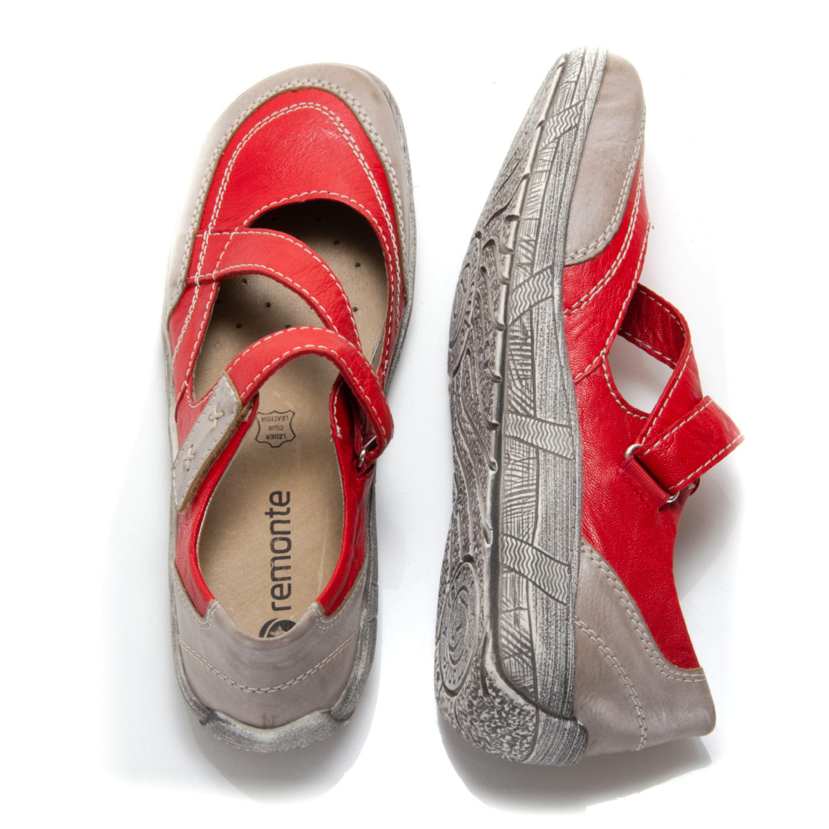 detail Dámské červené polobotky REMONTE D3817-33 ROT KOMBI F/S 9