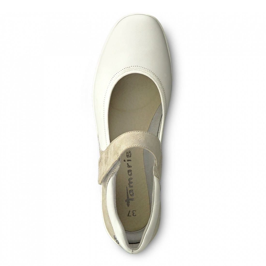 detail Dámské nadměrné mokasíny TAMARIS 1-1-24601-22 WHITE/BEIGE 132