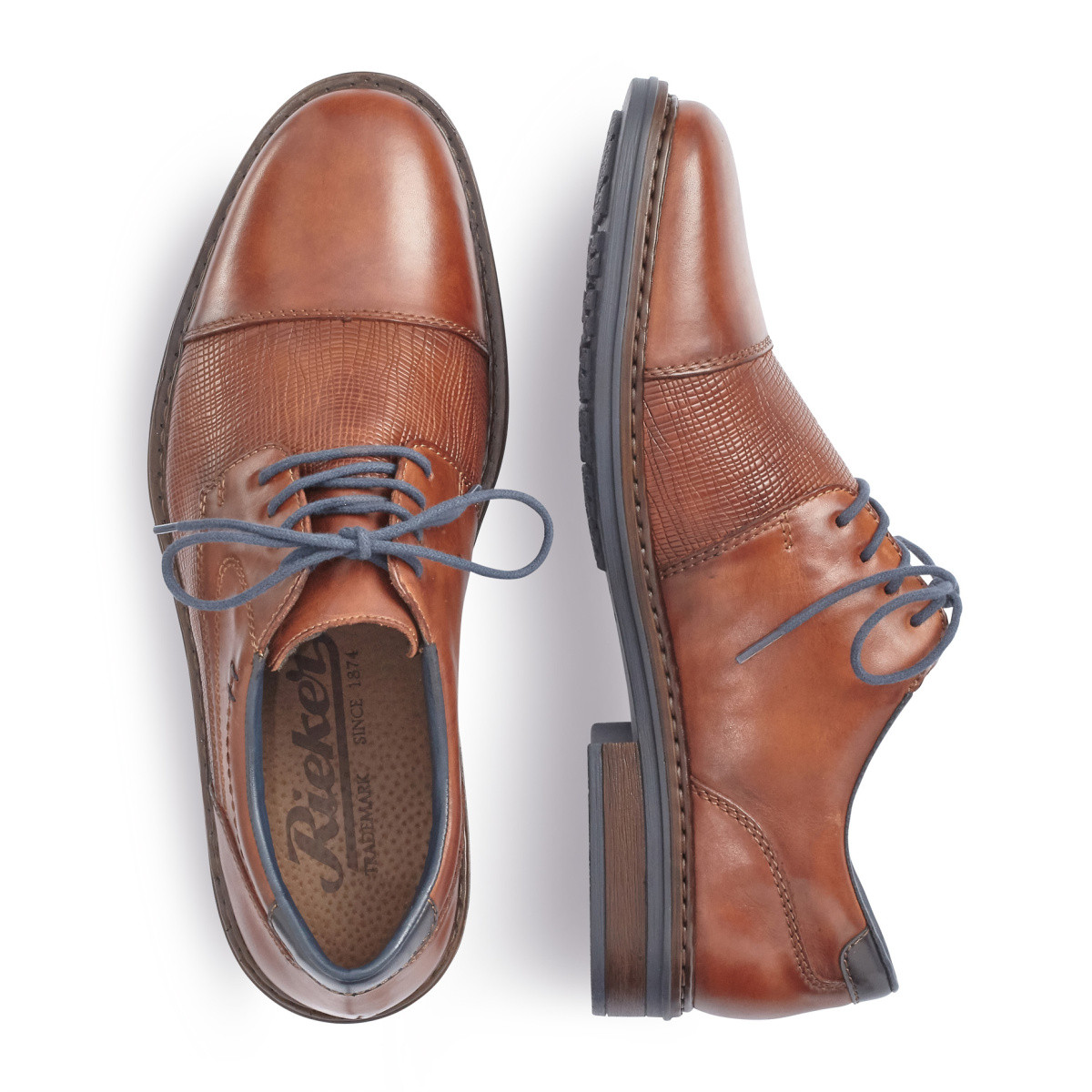 detail Pánské hnědé polobotky RIEKER 17618-25 BRAUN H/W 9