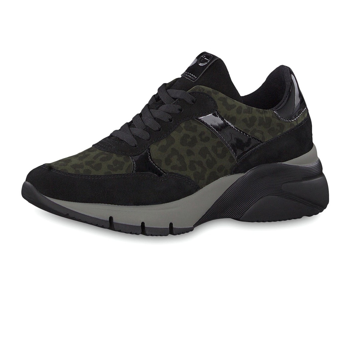 detail Dámské nadměrné tenisky TAMARIS 1-1-23782-33 BLK/OLIVE LEO 076