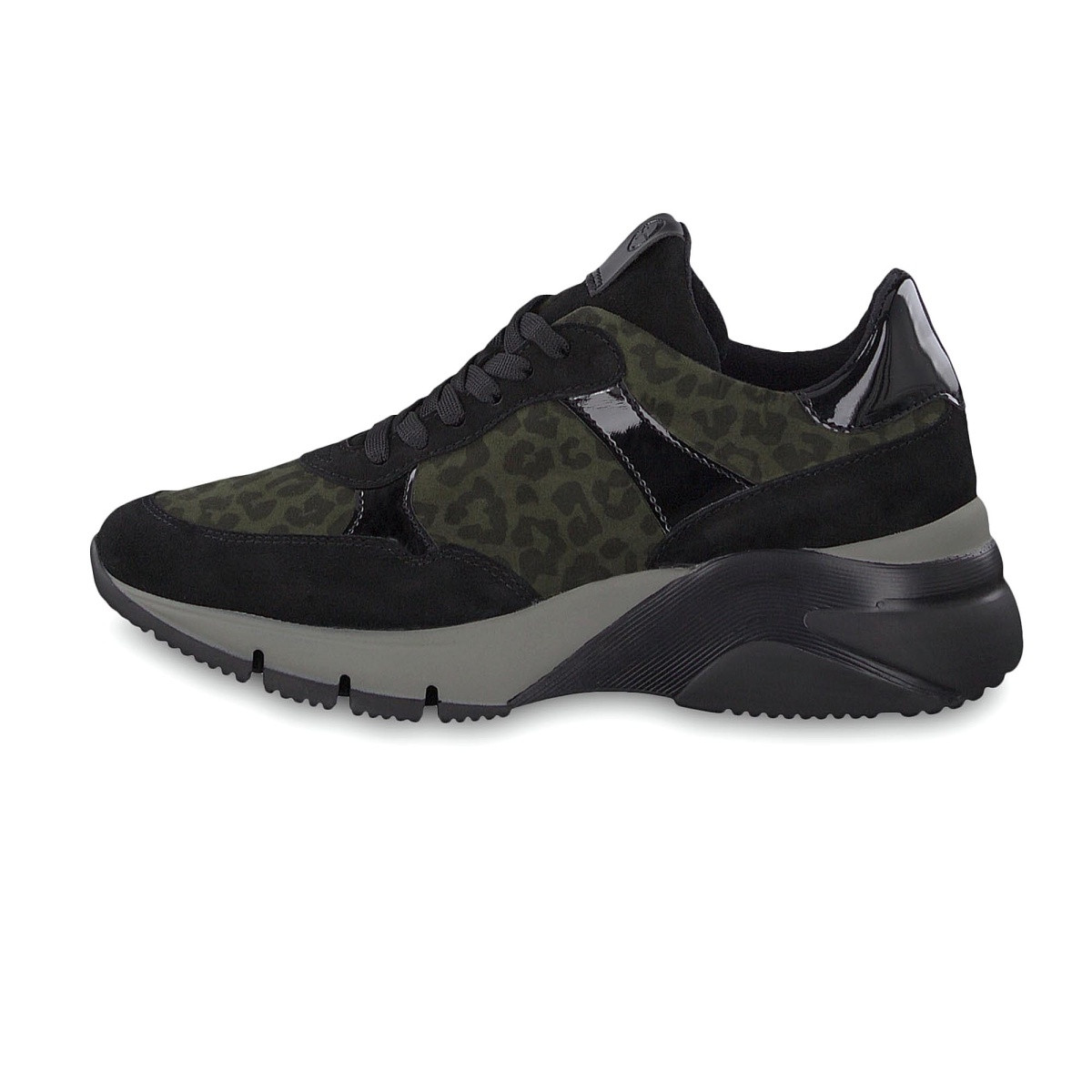 detail Dámské nadměrné tenisky TAMARIS 1-1-23782-33 BLK/OLIVE LEO 076