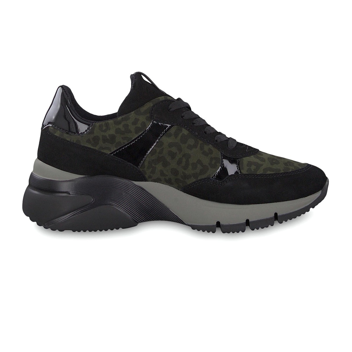 detail Dámské nadměrné tenisky TAMARIS 1-1-23782-33 BLK/OLIVE LEO 076