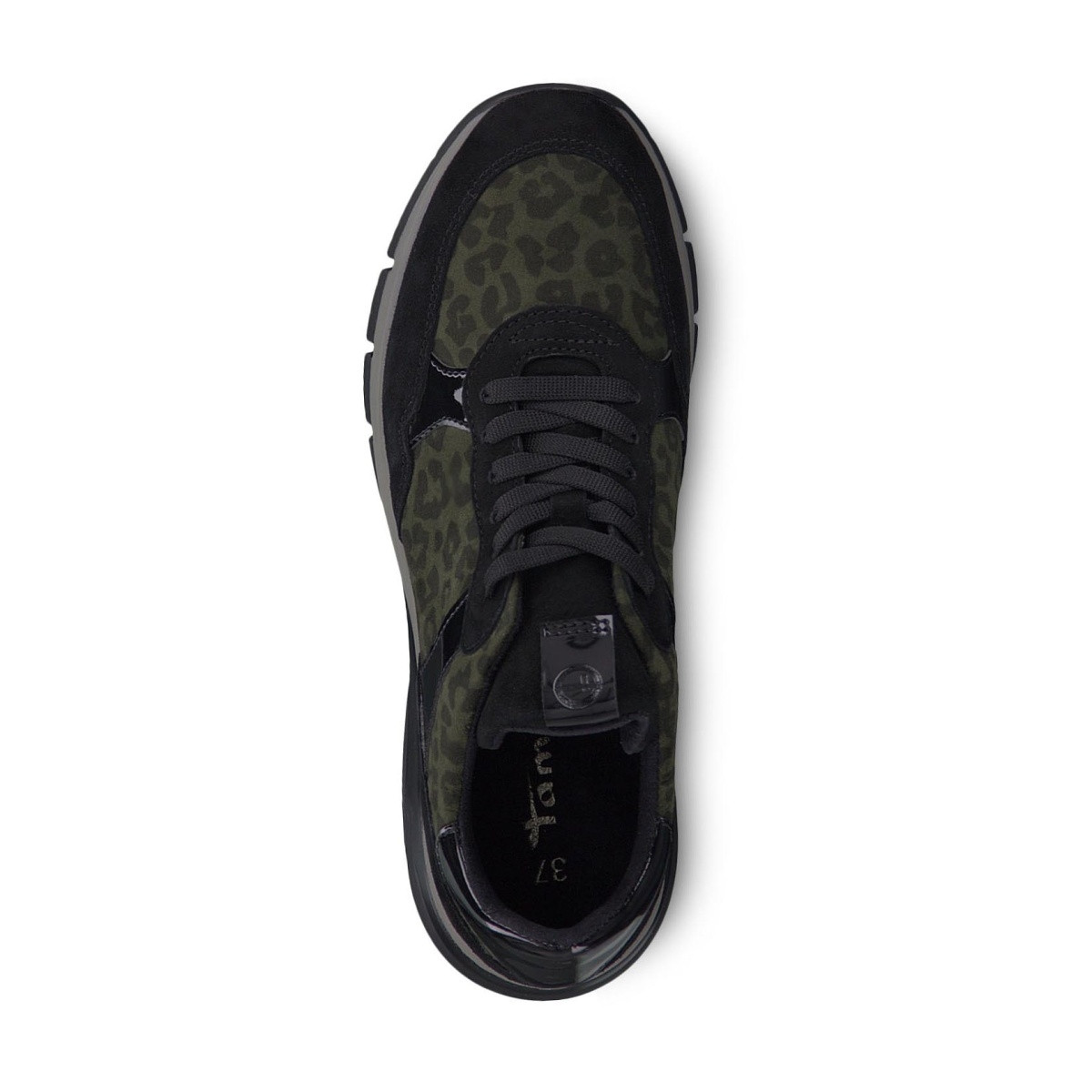 detail Dámské nadměrné tenisky TAMARIS 1-1-23782-33 BLK/OLIVE LEO 076
