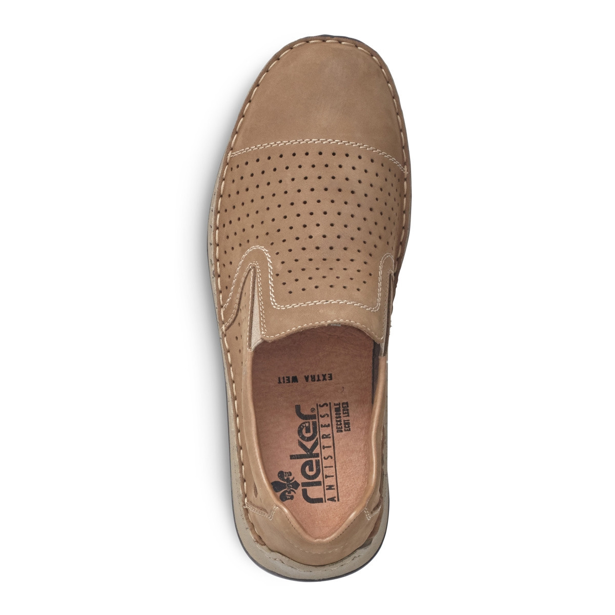 detail Pánské mokasíny RIEKER 05286-64 BEIGE S0