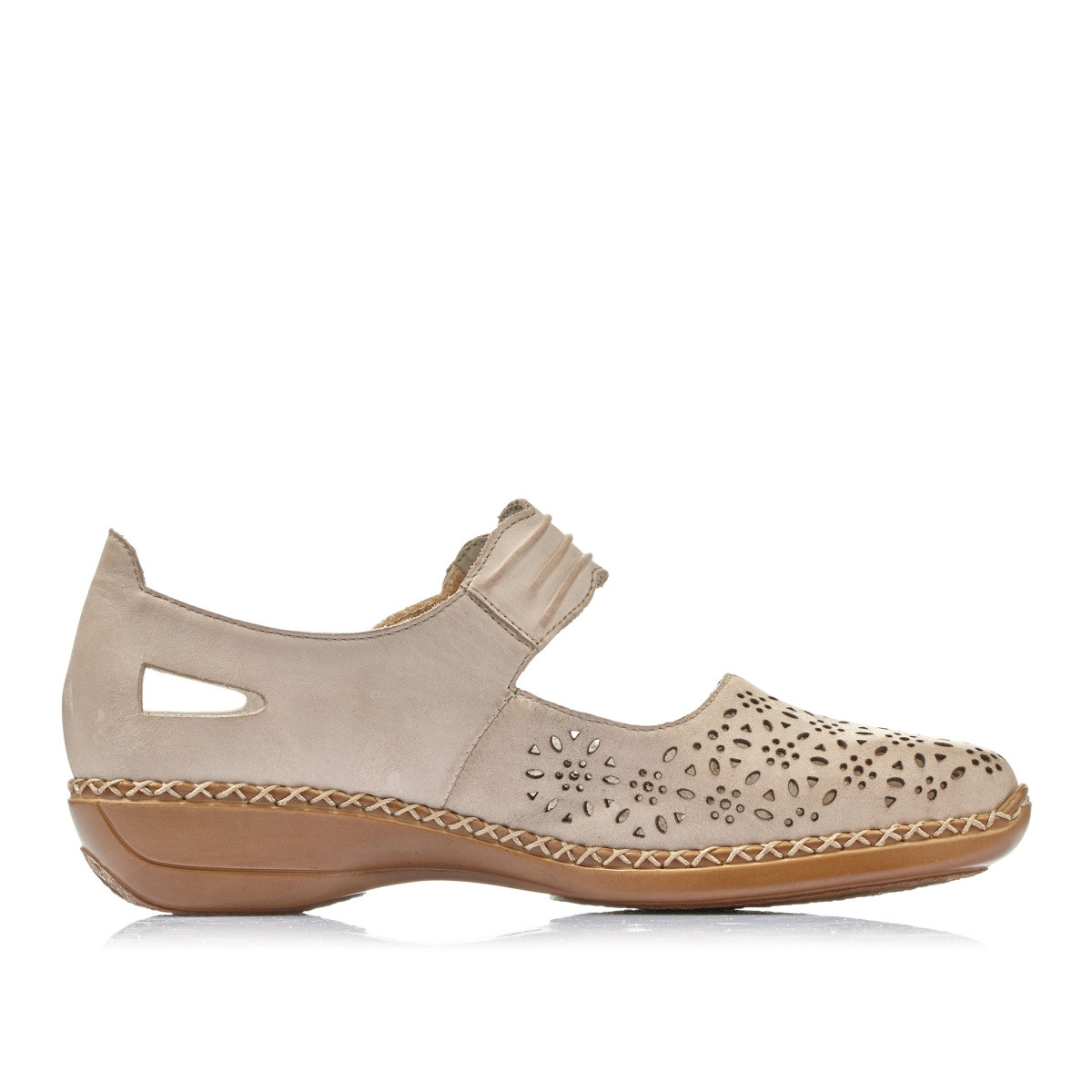 detail Dámské polobotky RIEKER 413G7-60 BEIGE S0