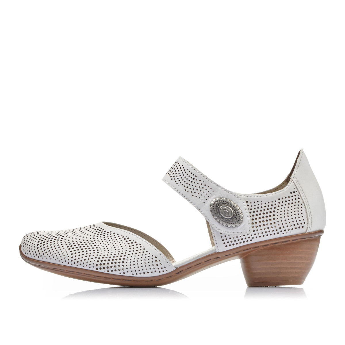 detail Dámske lodičky RIEKER 43767-80 biela S1