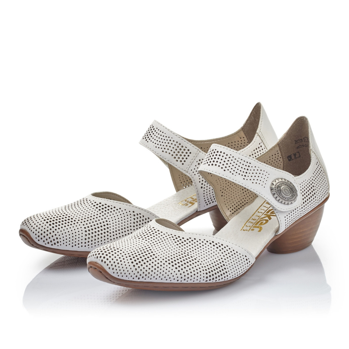 detail Dámske lodičky RIEKER 43767-80 biela S1