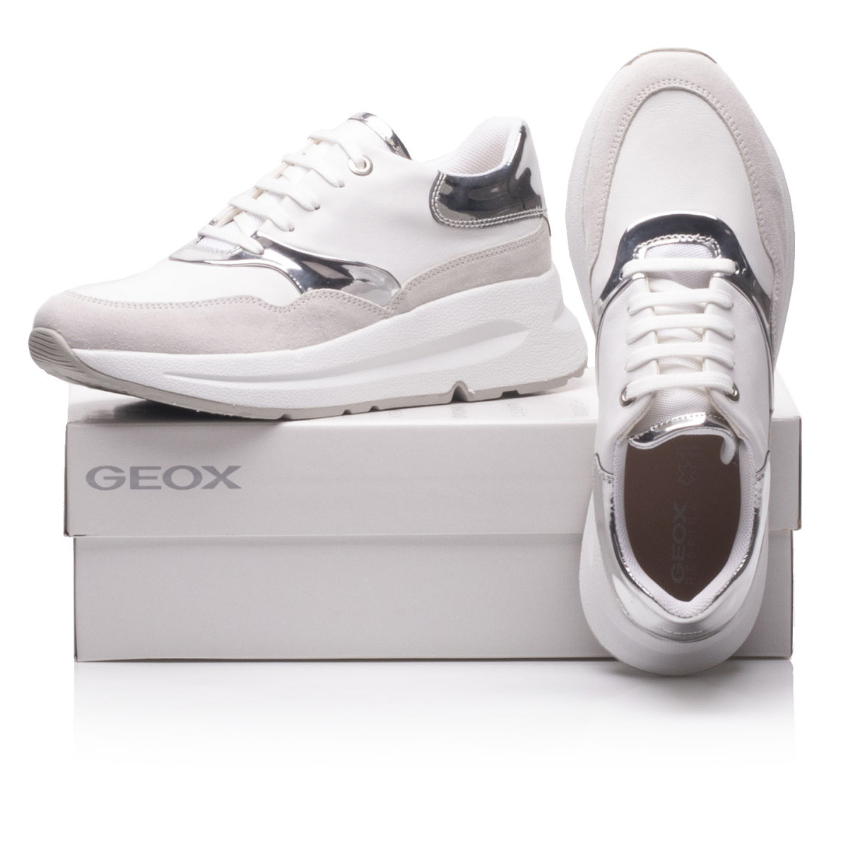 detail Dámské tenisky GEOX D02FLC-C0007 WHITE/SILVER S0