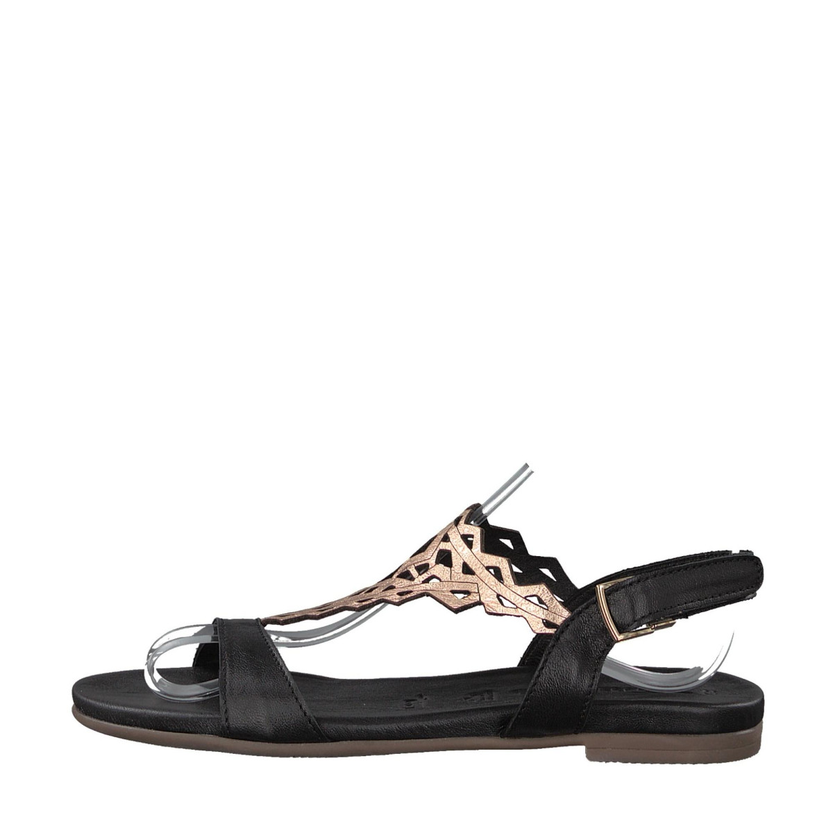 detail Dámské černé sandály TAMARIS 1-1-28126-20 BLACK/ROSE MET 087