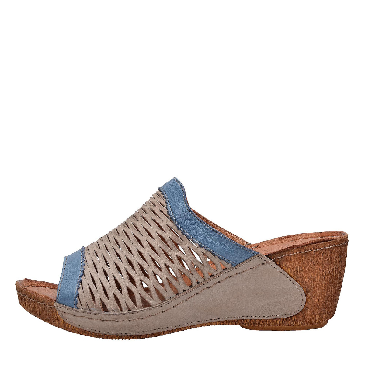 detail Dámské nazouváky KARYOKA 2245-528/535 BEIGE/BLAU F/S 8