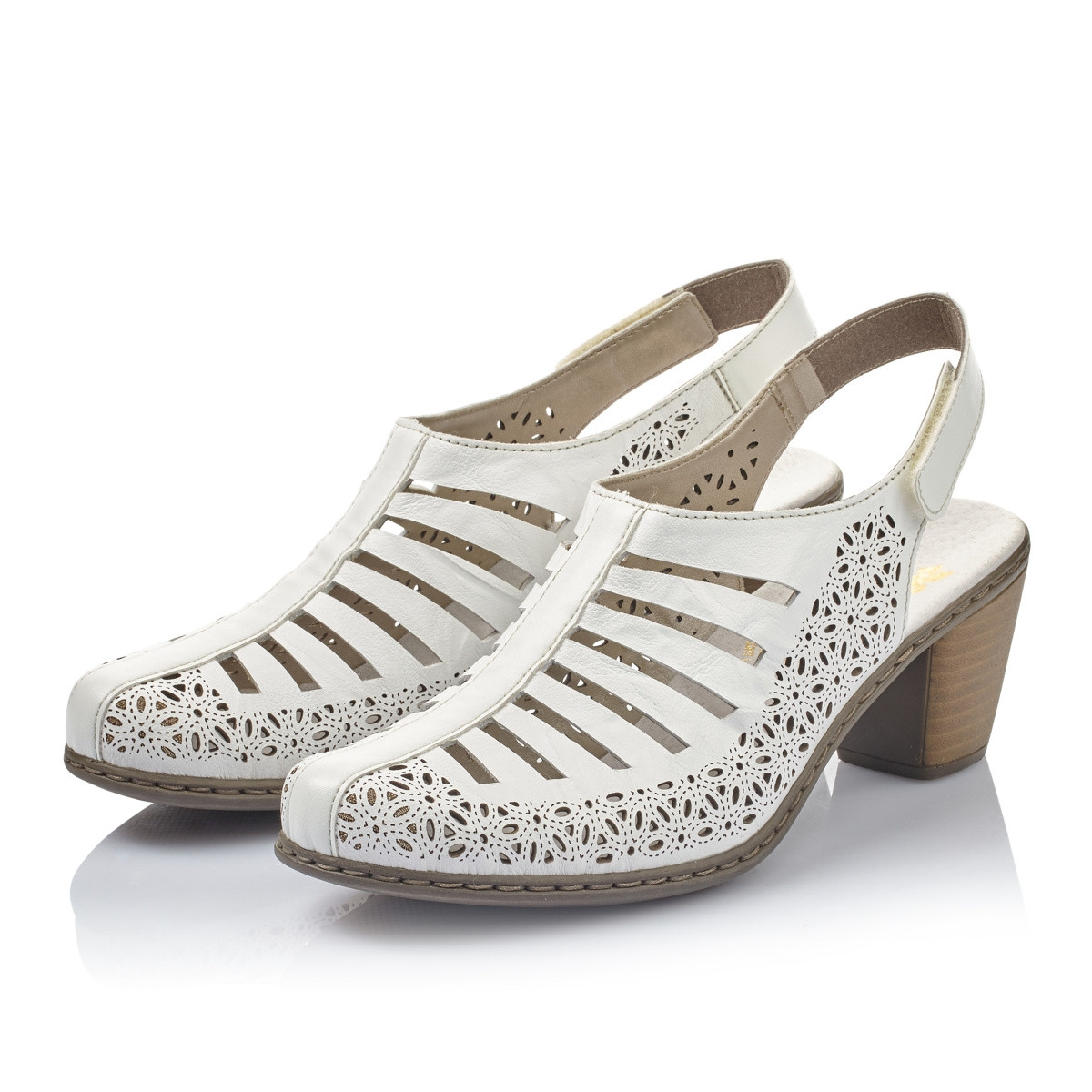 detail Dámské lodičky RIEKER 40959-80 bílá S4