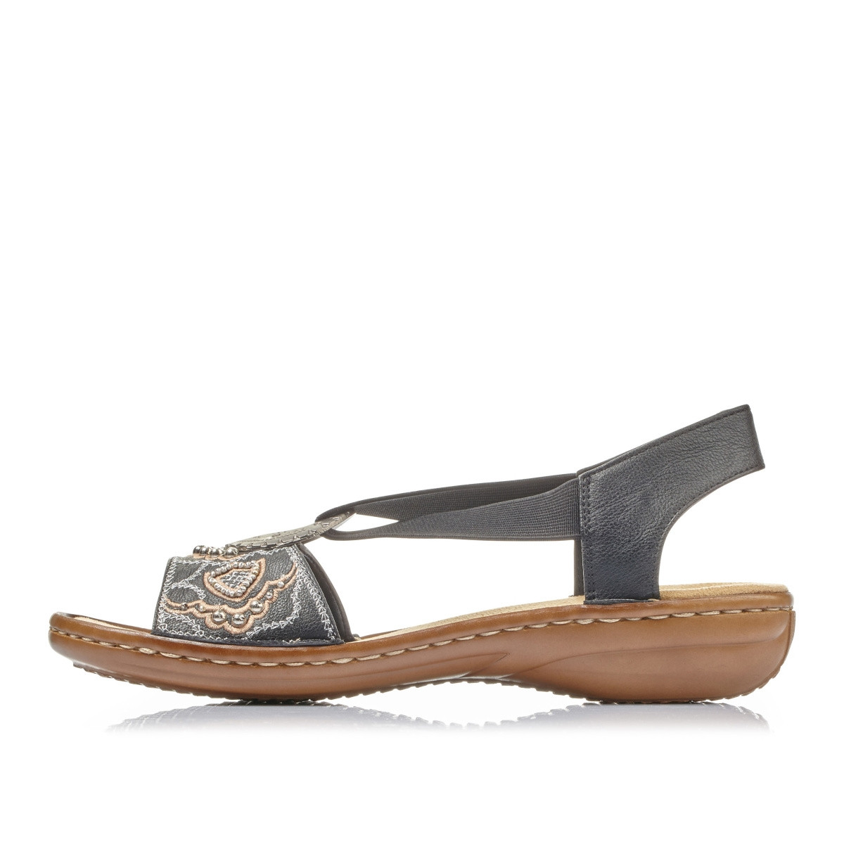 detail Dámské sandály RIEKER 608B9-00 černá S4