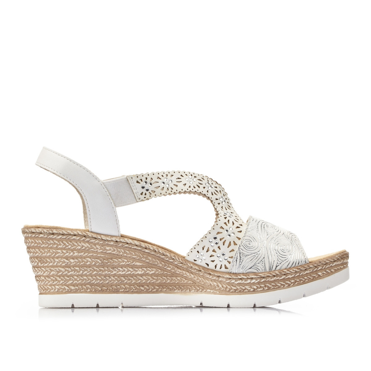 detail Dámské sandály RIEKER 61916-80 bílá S5