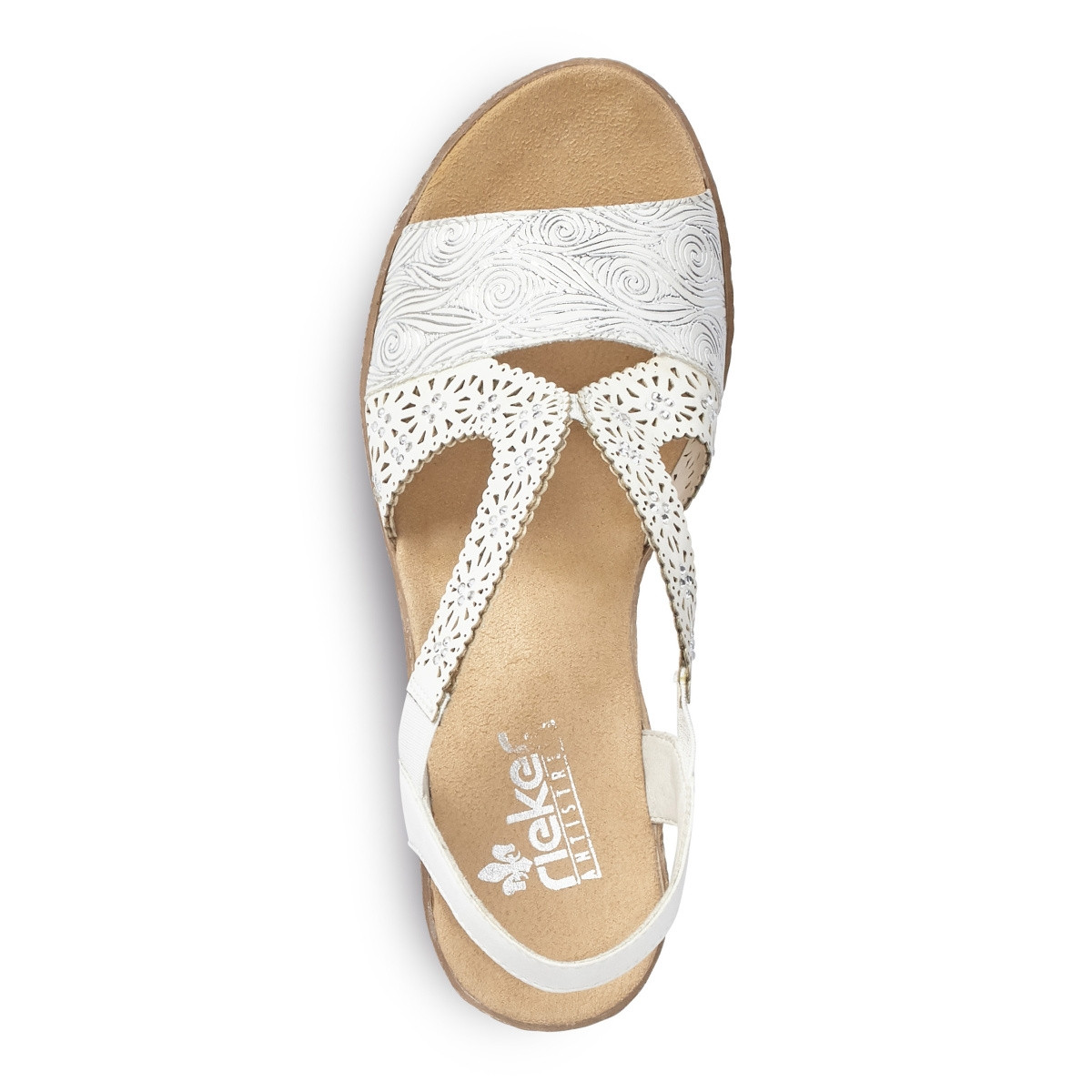 detail Dámské sandály RIEKER 61916-80 bílá S5