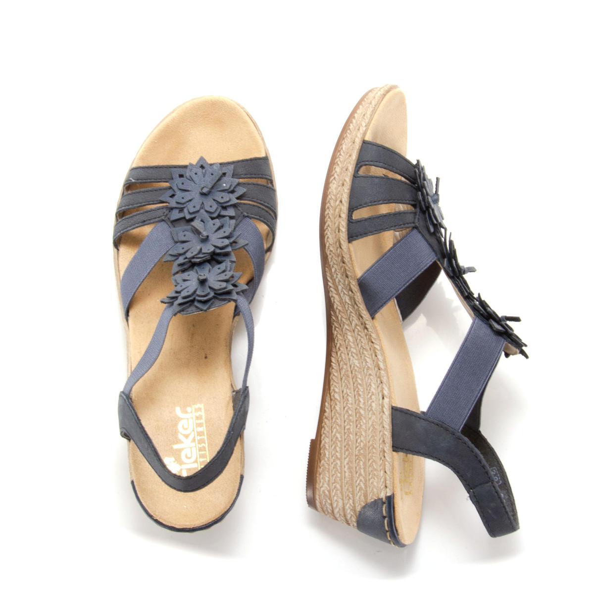 detail Dámské nadměrné sandály RIEKER 62461-14 BLAU F/S 9