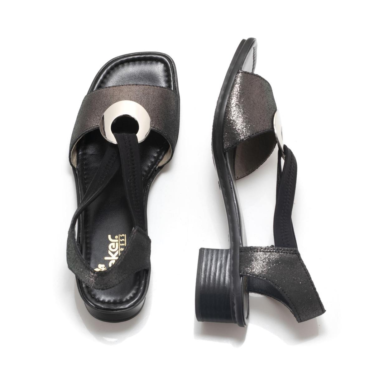 detail Dámské nadměrné sandály RIEKER 62662-03 SCHWARZ F/S 9