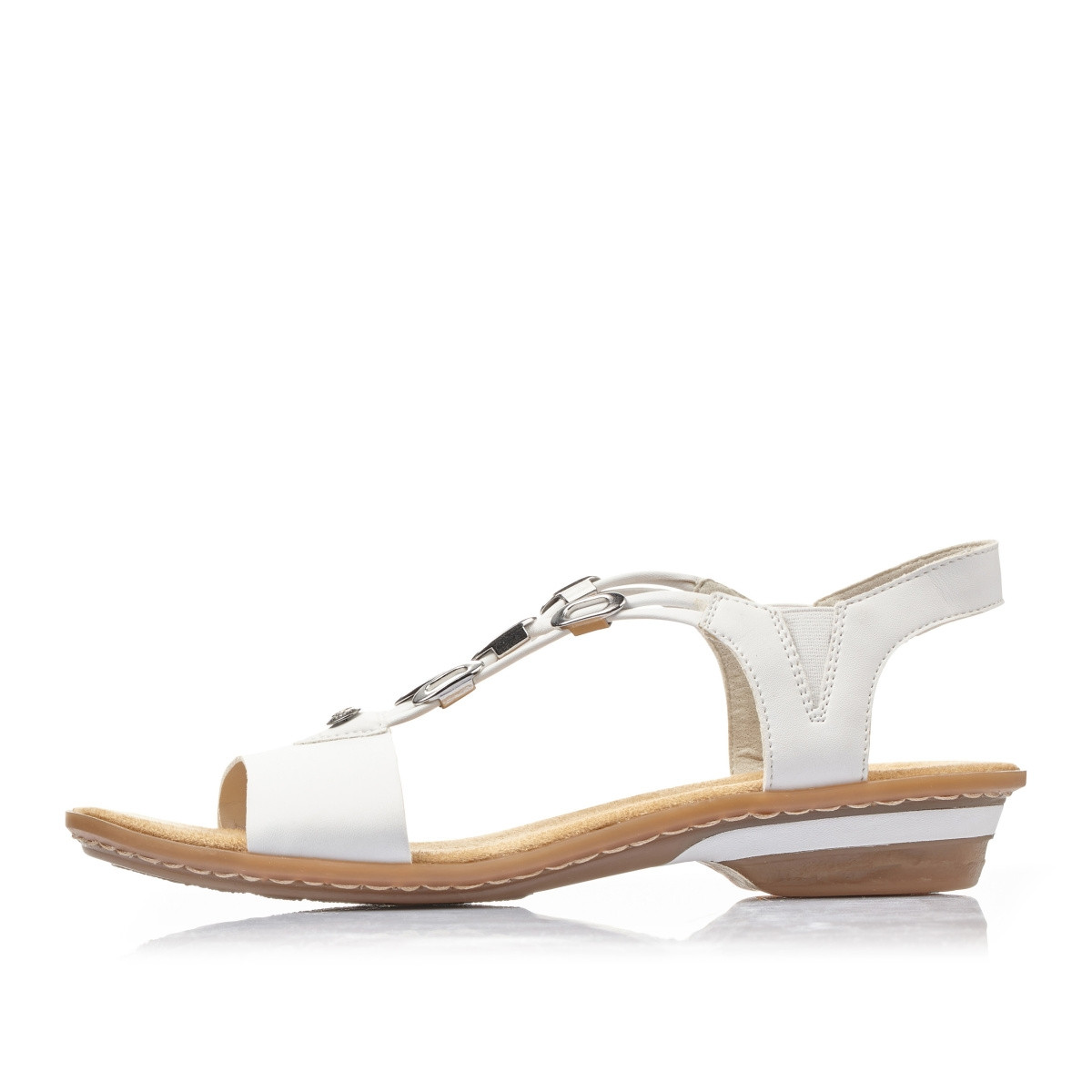 detail Dámské sandály RIEKER 63453-80 bílá S1