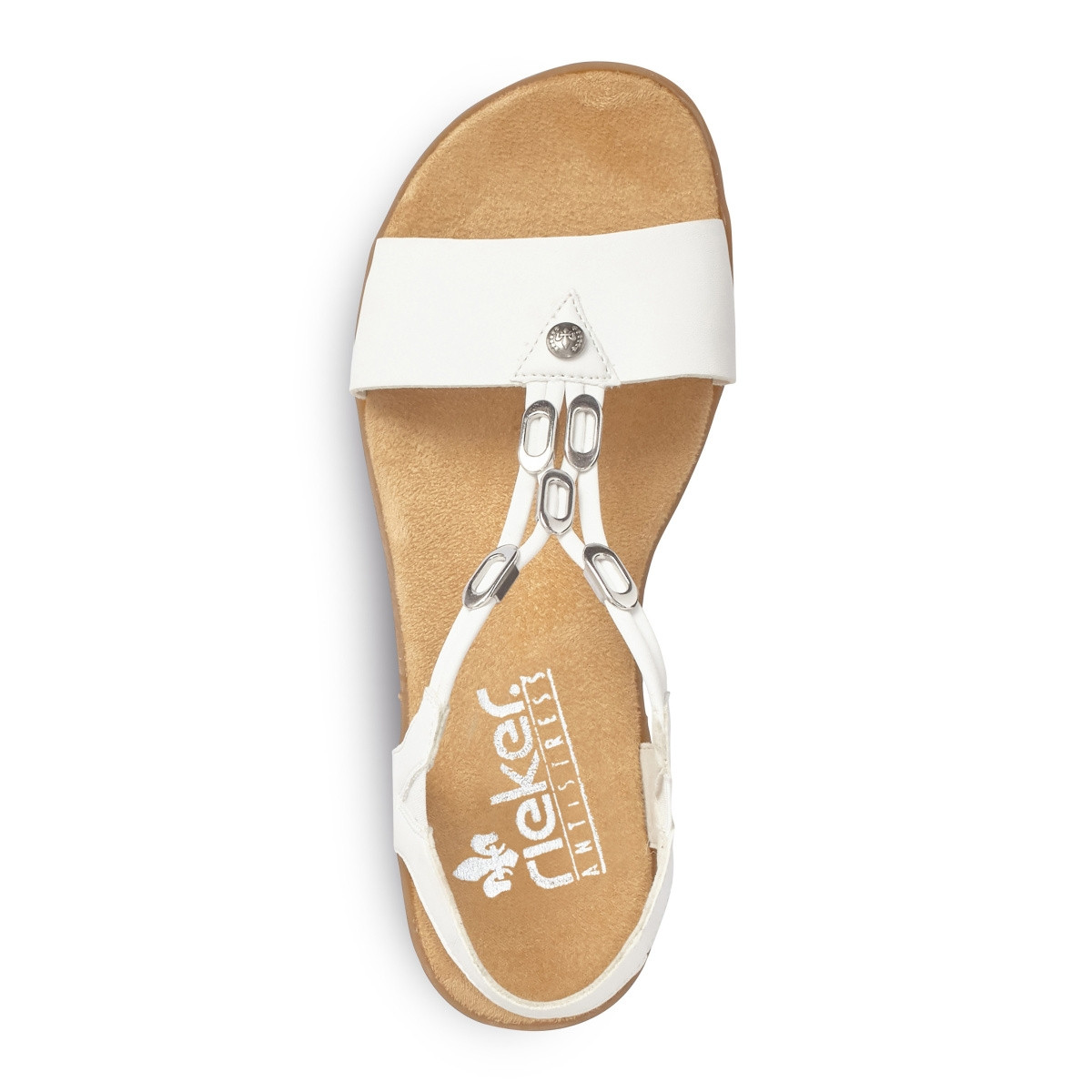 detail Dámské sandály RIEKER 63453-80 bílá S1