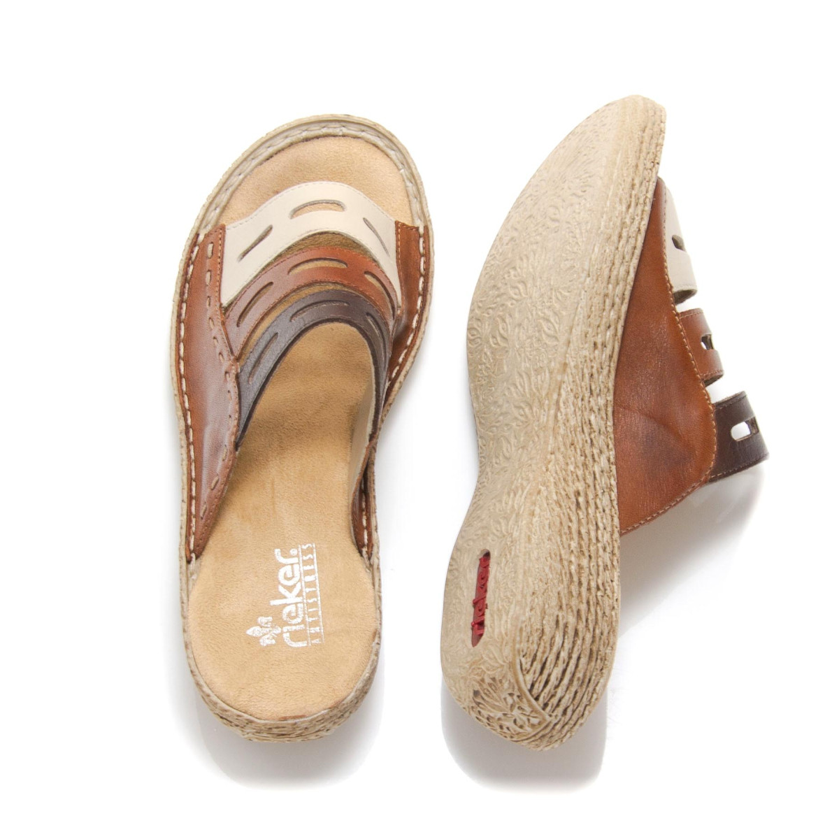 detail Dámské nadměrné nazouváky RIEKER 65835-60 BRAUN KOMBI F/S 9