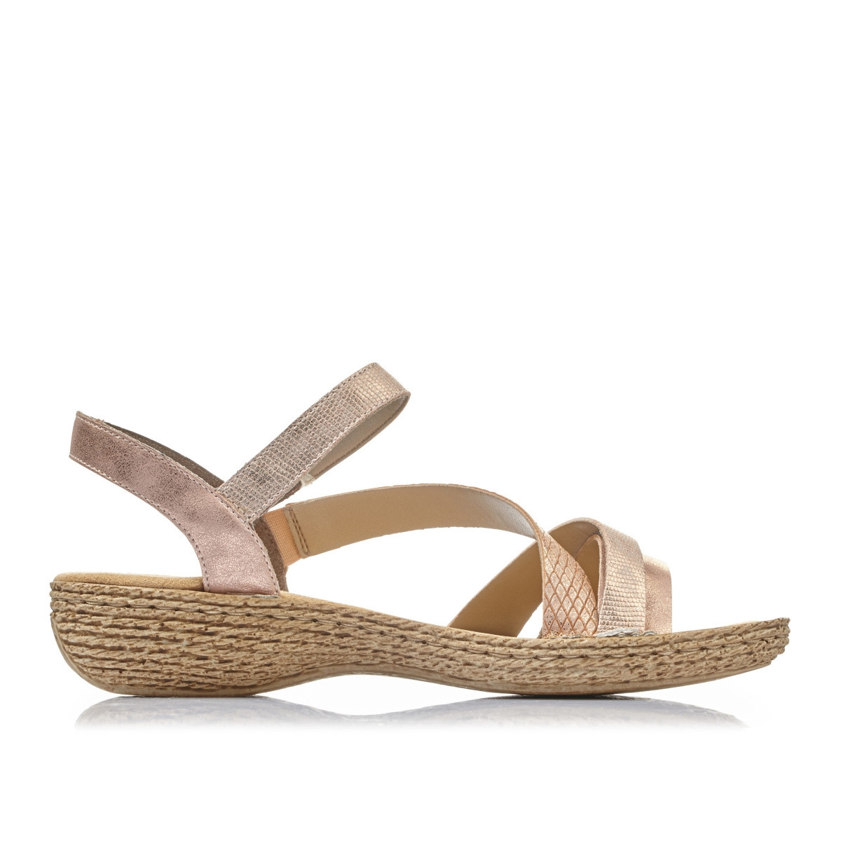 detail Dámské sandály RIEKER 65856-90 ROSE/GOLD S0